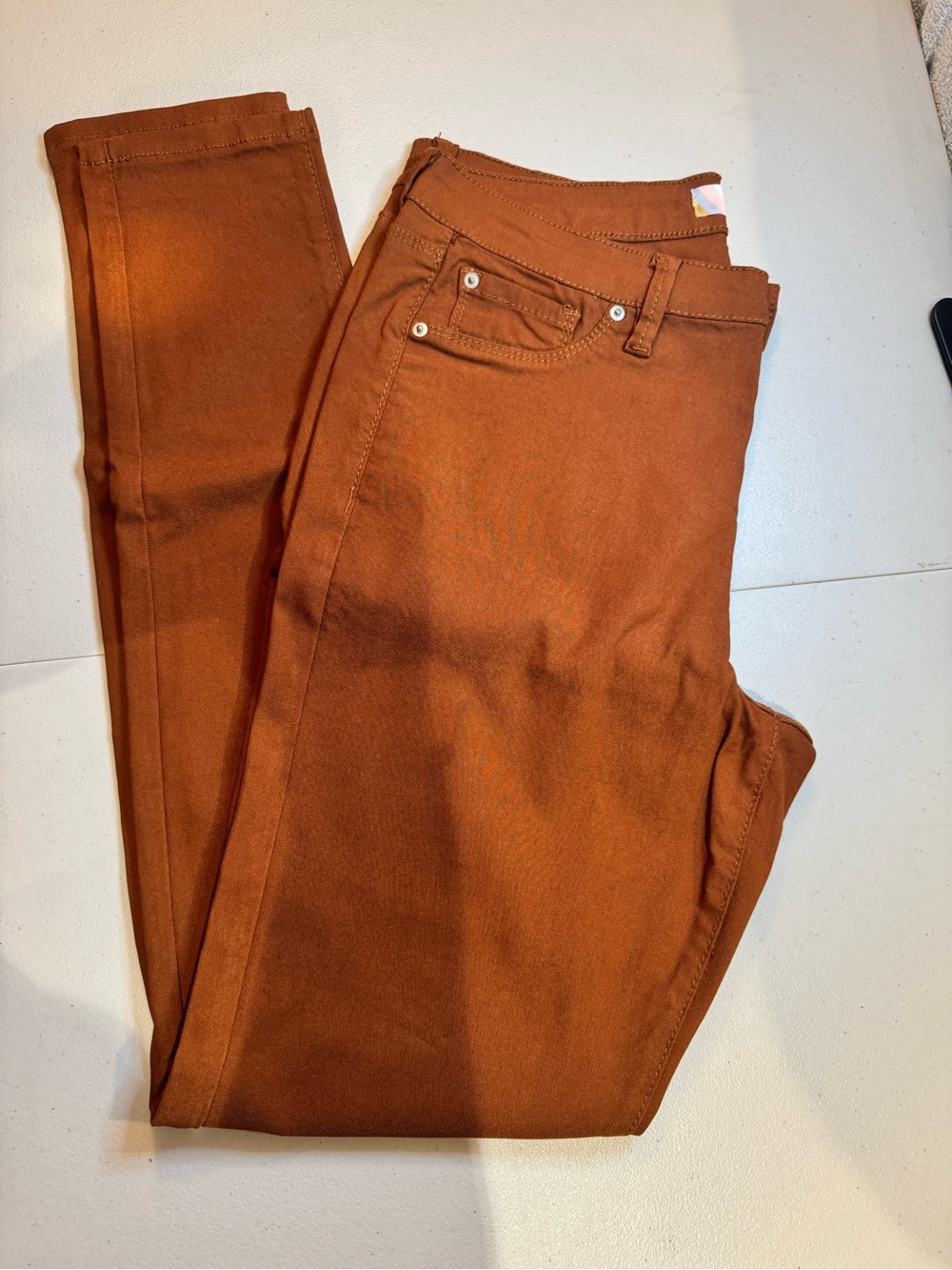 YMI Women's Hyperstretch Skinny Pants, Copper/Rust, Size L